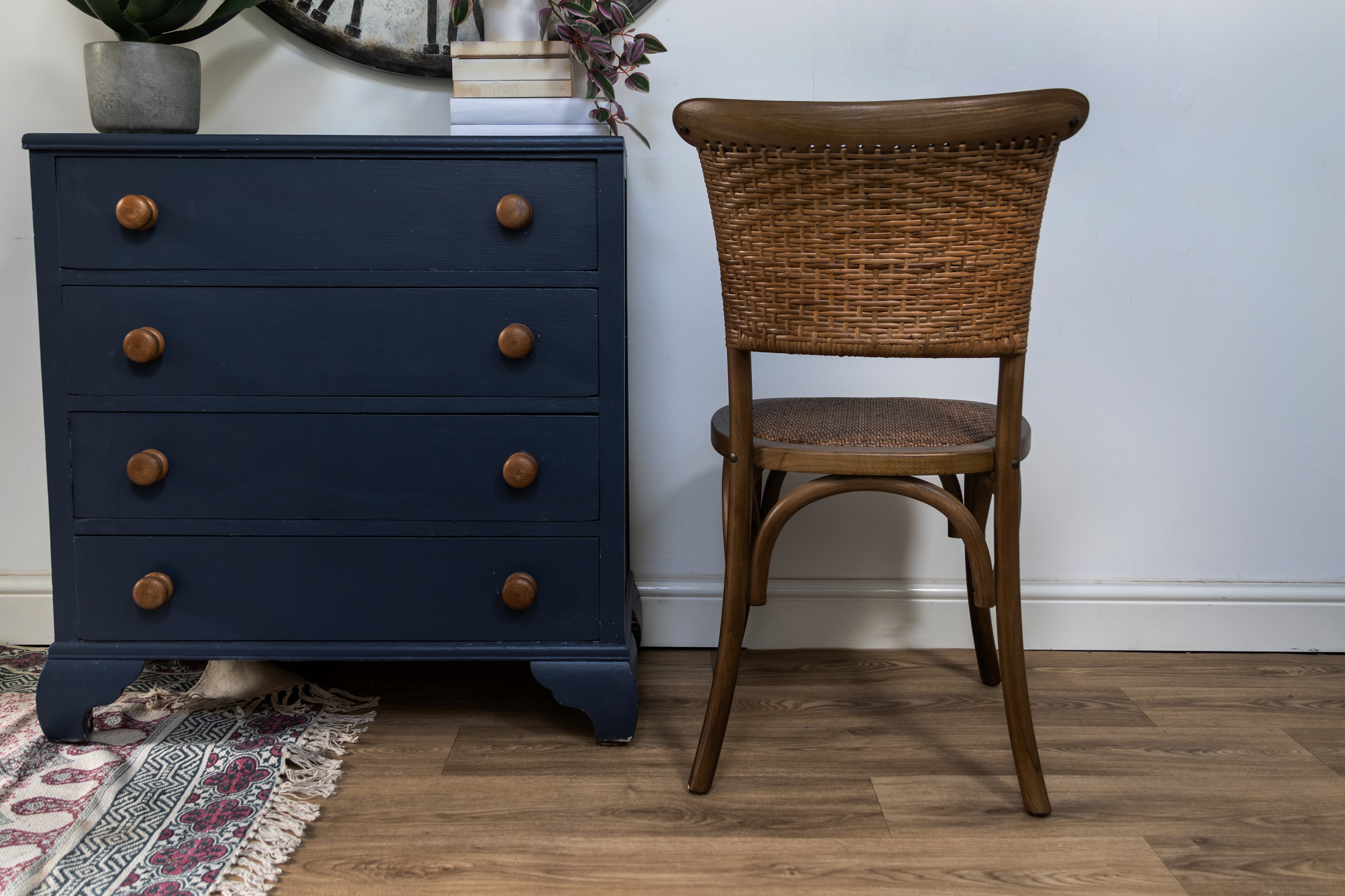 Elm Wood Rattan Dining Chair